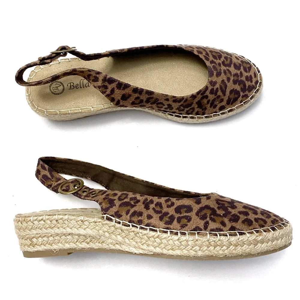 Bella Vita Leopard Slingback Espadrille Size 7.5 Narrow